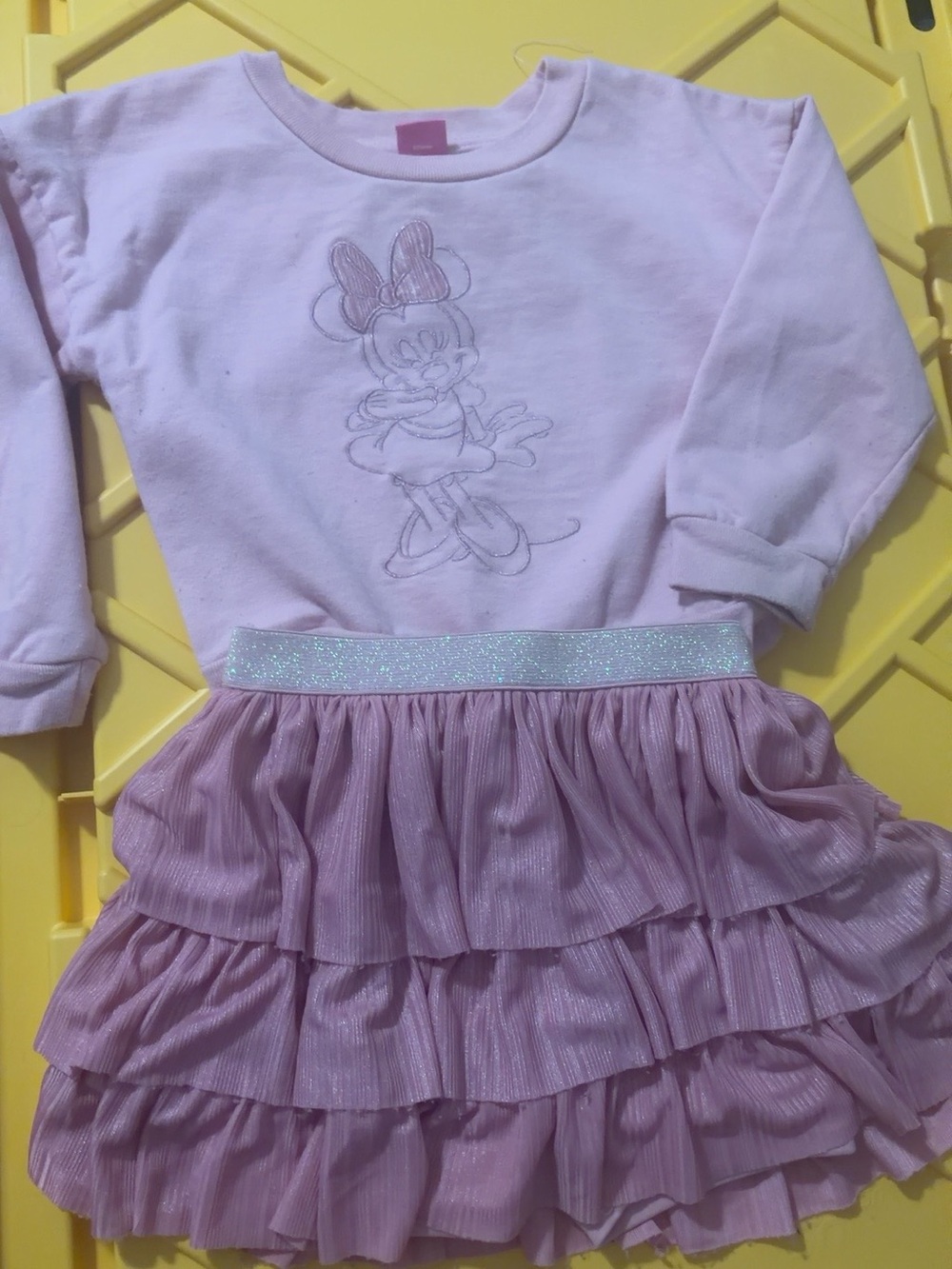 Disney Girls Pink Minnie Mouse Matching Set 4T